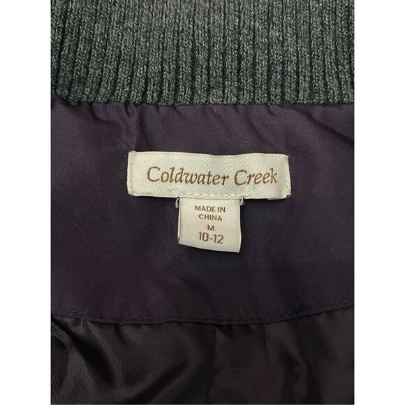 Coldwater Creek Puffer Vest Zip & Button Front Pockets Purple Women’s Sz Medium - Picture 3 of 5
